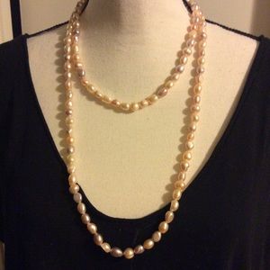 Pink Freshwater Pearls with Toggle Clasp 48”